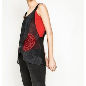 Desigual Blackville layered tank top Mandala XS